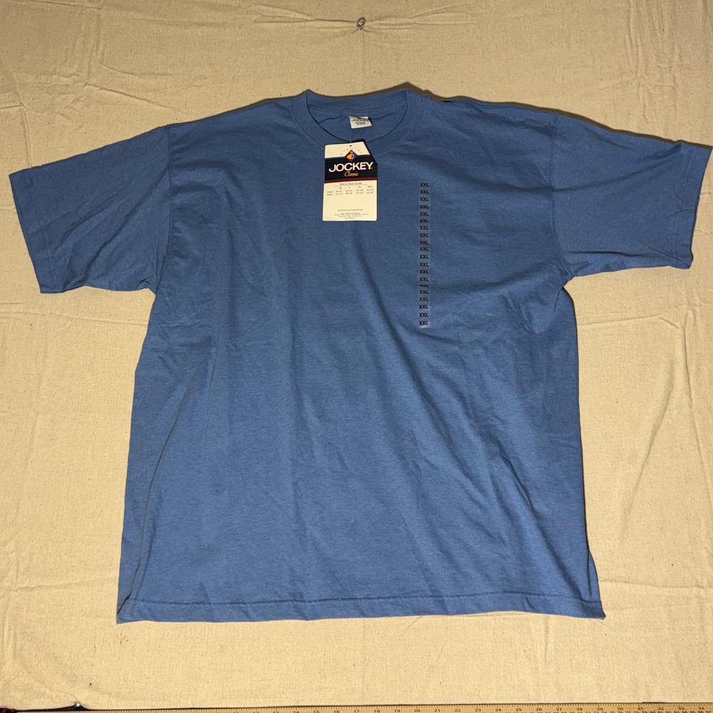 Jockey Classic Men XXL Blue Cotton Short Sleeve T-Shirt NWT Vintage 2001